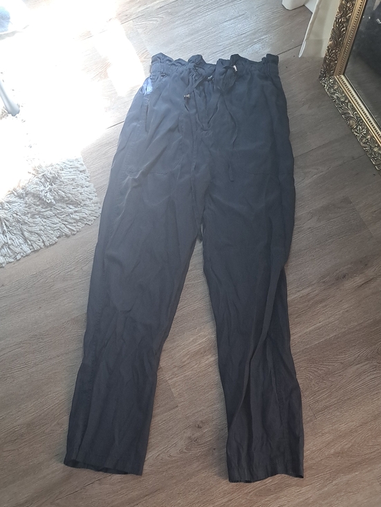 Zara Pants - Zara Navy Drawstring Paperbag Waist Chinos